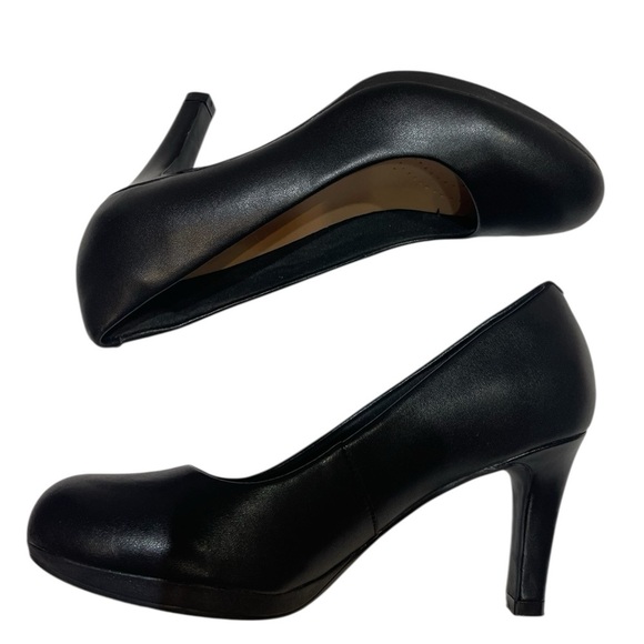 CLARKS AMBYR JOY WOMENS BLACK LEATHER PUMPS SZ 6M EUC - Picture 7 of 14